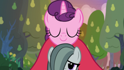 Size: 1920x1080 | Tagged: safe, edit, edited screencap, screencap, character:big mcintosh, character:marble pie, character:sugar belle, episode:the big mac question, g4, my little pony: friendship is magic, jewelry, pear tree, tree