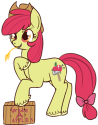 Size: 307x392 | Tagged: safe, artist:lulubell, character:apple bloom, female, older, simple background, solo, transparent background