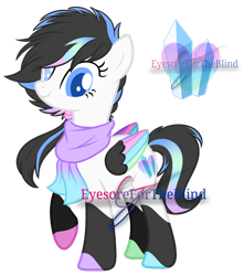 Size: 1280x1449 | Tagged: safe, artist:eyesorefortheblind, oc, oc only, oc:sherbert, species:pegasus, species:pony, g4, colored wings, multicolored wings, simple background, solo, transparent background, watermark