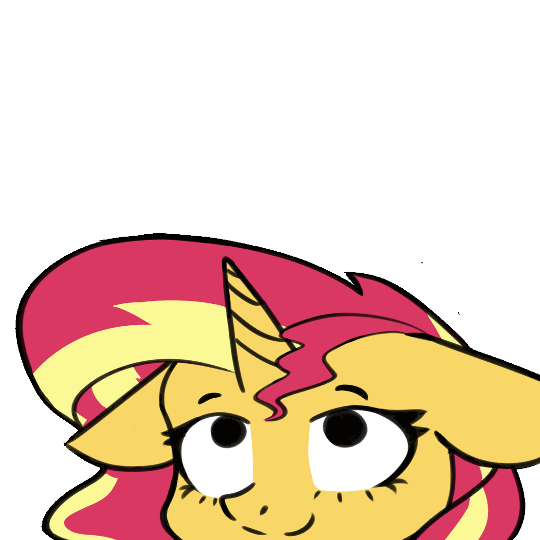 Size: 1109x1109 | Tagged: safe, alternate version, artist:artiks, character:sunset shimmer, species:pony, species:unicorn, g4, animated, bouncing, female, gif, mare, simple background, solo, transparent background