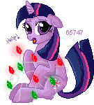Size: 135x150 | Tagged: safe, artist:lulubell, character:twilight sparkle, christmas lights, female, simple background, solo, transparent background