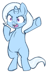 Size: 316x480 | Tagged: safe, artist:lulubell, character:trixie, species:pony, angry, bipedal, female, filly, simple background, solo, transparent background, younger