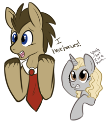 Size: 380x425 | Tagged: safe, artist:lulubell, character:doctor whooves, character:time turner, crossover, doctor who, rose tyler, simple background, white background