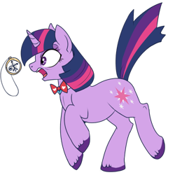 Size: 500x500 | Tagged: safe, artist:lulubell, character:twilight sparkle, alice in wonderland, crossover, female, simple background, solo, transparent background, watch, white rabbit