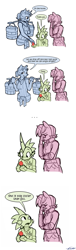 Size: 825x2731 | Tagged: safe, artist:siden, character:rarity, character:spike, character:twilight sparkle, oc, oc:ivory, oc:spyke, oc:stardust nova, species:anthro, species:dragon, alternate universe, comic, facepalm, sketch, ultimare universe