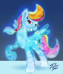 Size: 900x1048 | Tagged: safe, artist:tsitra360, character:rainbow dash, species:crystal pony, species:pony, crystallized