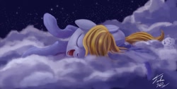 Size: 1000x505 | Tagged: safe, artist:tsitra360, character:derpy hooves, species:pegasus, species:pony, cloud, cloudy, female, mare, sleeping