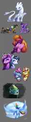 Size: 1235x4851 | Tagged: safe, artist:tsitra360, character:big mcintosh, character:carrot cake, character:cup cake, character:princess cadance, character:rainbow dash, character:shining armor, character:spike, character:sugar belle, character:twilight sparkle, character:twilight sparkle (alicorn), species:alicorn, species:dragon, species:earth pony, species:pegasus, species:pony, species:unicorn, ship:shiningcadance, ship:sugarmac, bulbasaur, crossover, disney, donald duck, female, goofy, goofy (disney), how to train your dragon, how to train your dragon 3, kingdom hearts, light fury, male, pokémon, ponified, shipping, sketch, sketch dump, sora, straight