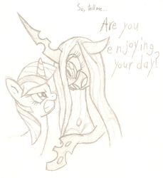 Size: 1156x1260 | Tagged: safe, artist:boulderthedragon, character:queen chrysalis, character:twilight sparkle