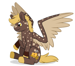 Size: 800x705 | Tagged: safe, artist:verumtee, oc, oc only, oc:amber glow, species:pegasus, species:pony, series:who we become, g4, colored hooves, dappled, nonbinary, simple background, solo, transparent background