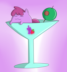 Size: 935x1000 | Tagged: safe, artist:kloudmutt, artist:twistedscarlett60, character:berry punch, character:berryshine, chubbie, ambiguous gender, blob, cocktail, solo