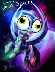 Size: 786x1017 | Tagged: safe, artist:pikapetey, artist:tsitra360, edit, character:rainbow dash, episode:scare master, g4, my little pony: friendship is magic, astrodash, astronaut, bad edit, clothing, costume, female, nightmare night, nightmare night costume, op is a duck, planet, solo, space, stars, what the hell petey
