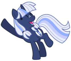 Size: 7810x6738 | Tagged: safe, artist:estories, oc, oc only, oc:silverlay, species:pony, species:unicorn, absurd resolution, cute, eyes closed, female, happy, mare, ocbetes, raised leg, silvabetes, simple background, solo, transparent background, vector