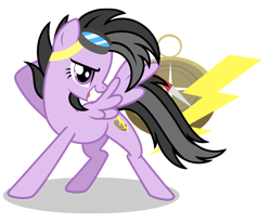 Size: 6000x4953 | Tagged: safe, artist:estories, oc, oc only, oc:chloe jones, species:pegasus, species:pony, absurd resolution, cutie mark background, female, goggles, mare, simple background, solo, transparent background, vector