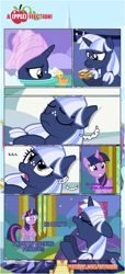 Size: 1919x4225 | Tagged: safe, artist:estories, character:applejack, character:twilight sparkle, character:twilight sparkle (alicorn), oc, oc:silverlay, species:alicorn, species:pony, species:unicorn, comic:a(pple)ffection, absurd resolution, bathtub, comic, eating, female, food, mare, pillow, rubber duck, sandwich, towel