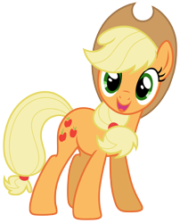Size: 6592x8161 | Tagged: safe, artist:estories, character:applejack, species:earth pony, species:pony, absurd resolution, clothing, cowboy hat, cute, female, happy, hat, jackabetes, looking at you, mare, simple background, smiling, solo, stetson, transparent background, vector