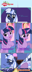 Size: 1919x4225 | Tagged: safe, artist:estories, character:twilight sparkle, character:twilight sparkle (alicorn), oc, oc:silverlay, species:alicorn, species:pony, species:unicorn, comic:a(pple)ffection, absurd resolution, comic, female, mare