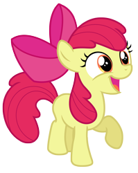 Size: 5146x6457 | Tagged: safe, artist:estories, character:apple bloom, species:earth pony, species:pony, absurd resolution, blank flank, bow, cute, female, filly, hair bow, open mouth, simple background, smiling, solo, transparent background, vector