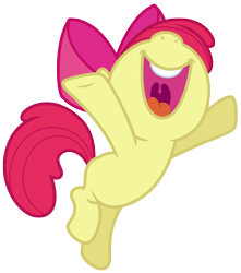 Size: 5016x5687 | Tagged: safe, artist:estories, character:apple bloom, species:earth pony, species:pony, absurd resolution, blank flank, bow, cute, female, filly, hair bow, nose in the air, open mouth, simple background, smiling, solo, transparent background, vector