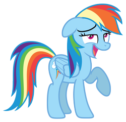 Size: 6170x5943 | Tagged: safe, artist:estories, character:rainbow dash, species:pegasus, species:pony, absurd resolution, female, lidded eyes, mare, one hoof raised, open mouth, raised hoof, simple background, smiling, solo, transparent background, vector