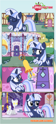 Size: 1919x4225 | Tagged: safe, artist:estories, character:rarity, oc, oc:silverlay, species:pony, species:unicorn, comic:a(pple)ffection, carousel boutique, comic, female, imminent makeover, mare, starry eyes, wingding eyes