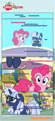 Size: 1919x4225 | Tagged: safe, artist:estories, character:pinkie pie, oc, oc:silverlay, species:pony, comic:a(pple)ffection, comic
