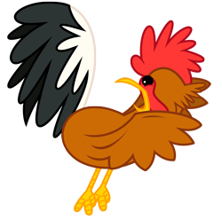 Size: 4008x3979 | Tagged: safe, artist:estories, species:bird, species:rooster, absurd resolution, ambiguous gender, animal, looking back, open beak, simple background, solo, startled, transparent background, vector
