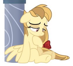 Size: 3559x3197 | Tagged: safe, artist:estories, oc, oc:alice goldenfeather, species:pegasus, species:pony, column, female, high res, mare, sad, simple background, sitting, solo, transparent background, vector