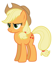 Size: 6024x7250 | Tagged: safe, artist:estories, character:applejack, species:earth pony, species:pony, absurd resolution, applejack's hat, clothing, cowboy hat, female, freckles, hat, mare, simple background, smiling, solo, transparent background, vector