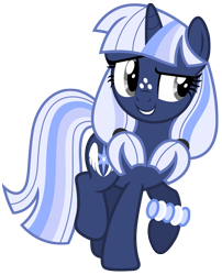 Size: 5139x6374 | Tagged: safe, artist:estories, oc, oc only, oc:silverlay, species:pony, species:unicorn, absurd resolution, cute, female, freckles, mare, ocbetes, raised hoof, silvabetes, simple background, smiling, solo, transparent background, vector