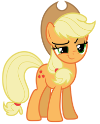 Size: 5289x6511 | Tagged: safe, artist:estories, character:applejack, species:earth pony, species:pony, absurd resolution, applejack's hat, clothing, cowboy hat, cute, female, hat, mare, simple background, smiling, smirk, solo, transparent background, vector