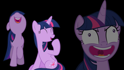 Size: 1920x1080 | Tagged: safe, artist:estories, artist:jp, artist:twilirity, edit, character:twilight sparkle, character:twilight sparkle (alicorn), species:alicorn, species:pony, black background, faec, female, laughing tom cruise, mare, meme, nose in the air, simple background, solo, wallpaper, wallpaper edit