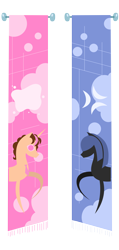 Size: 4117x8669 | Tagged: safe, artist:estories, oc, oc:neigh sayer, oc:think pink, species:pony, simple background, tapestry, transparent background, vector