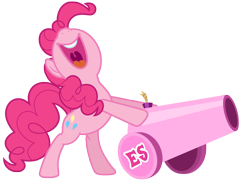 Size: 9662x7050 | Tagged: safe, artist:estories, character:pinkie pie, species:pony, absurd resolution, female, party cannon, simple background, solo, transparent background, vector