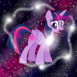 Size: 1000x1000 | Tagged: safe, artist:estories, edit, character:twilight sparkle, character:twilight sparkle (alicorn), species:alicorn, species:pony, booty call, female, glowing cutie mark, solo, space