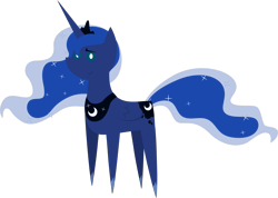 Size: 4881x3485 | Tagged: safe, artist:estories, edit, editor:slayerbvc, character:princess luna, species:alicorn, species:pony, cropped, female, jewelry, luna's crown, mare, peytral, pointy ponies, regalia, simple background, smiling, solo, transparent background
