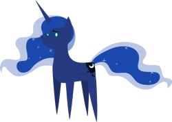 Size: 4881x3485 | Tagged: safe, artist:estories, edit, editor:slayerbvc, character:princess luna, species:alicorn, species:pony, accessory-less edit, cropped, female, mare, missing accessory, pointy ponies, simple background, smiling, solo, transparent background
