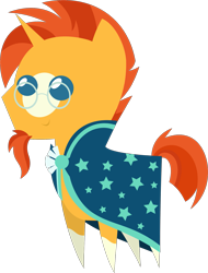 Size: 1491x1961 | Tagged: safe, artist:estories, editor:slayerbvc, character:sunburst, species:pony, species:unicorn, clothing, cropped, glasses, male, pointy ponies, robe, simple background, smiling, socks (coat marking), solo, stallion, sunburst's glasses, sunburst's robe, transparent background, vector