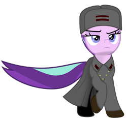 Size: 7122x6665 | Tagged: safe, artist:bastbrushie, artist:estories, character:starlight glimmer, species:pony, species:unicorn, g4, boots, clothing, coat, communism, equal cutie mark, equalized, female, gloves, hat, serious, serious face, shoes, simple background, solo, soviet union, stalin glimmer, tail, transparent background, ushanka