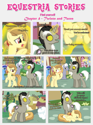 Size: 1800x2409 | Tagged: safe, artist:estories, character:derpy hooves, character:discord, character:minuette, character:royal riff, oc, oc:alice goldenfeather, species:pegasus, species:pony, comic:find yourself, comic, female, mare, pony discord, semi-grimdark series