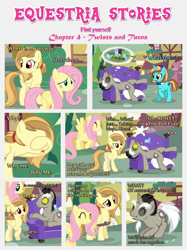 Size: 1800x2409 | Tagged: safe, artist:estories, character:discord, character:fluttershy, oc, oc:alice goldenfeather, oc:curly mane, species:sheep, comic:find yourself, comic, couch, pony discord, semi-grimdark series, sleeping, tail wag
