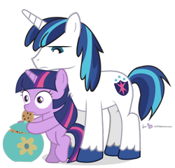Size: 750x720 | Tagged: safe, artist:dm29, character:shining armor, character:twilight sparkle, species:pony, species:unicorn, brother and sister, caught, cookie, cookie jar, cookie thief, cute, duo, female, filly, filly twilight sparkle, julian yeo is trying to murder us, male, simple background, transparent background, twilight stealing a cookie, twily