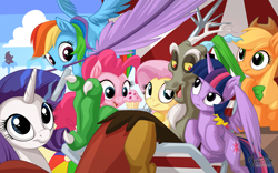 Size: 2560x1600 | Tagged: safe, artist:mysticalpha, character:applejack, character:discord, character:fluttershy, character:pinkie pie, character:rainbow dash, character:rarity, character:spike, character:twilight sparkle, character:twilight sparkle (alicorn), species:alicorn, species:pony, episode:what about discord?, g4, my little pony: friendship is magic, cupcake, fanning, female, mare, nail file, that was fast, towel