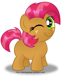 Size: 1024x1261 | Tagged: safe, artist:aleximusprime, character:babs seed, adorababs, cute, female, simple background, solo, transparent background, wink
