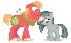 Size: 900x550 | Tagged: safe, artist:dm29, character:big mcintosh, character:marble pie, species:earth pony, species:pony, ship:marblemac, episode:hearthbreakers, g4, my little pony: friendship is magic, blushing, julian yeo is trying to murder us, male, shipping, simple background, stallion, straight, transparent background