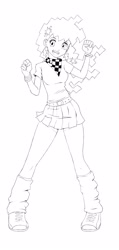 Size: 1433x3000 | Tagged: safe, artist:johnjoseco, character:cheerilee, species:human, 80s, 80s cheerilee, braces, color me, grayscale, humanized, leg warmers, lineart, monochrome