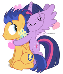 Size: 880x1040 | Tagged: safe, artist:dm29, character:flash sentry, character:twilight sparkle, character:twilight sparkle (alicorn), species:alicorn, species:pegasus, species:pony, ship:flashlight, episode:hearts and hooves day, g4, my little pony: friendship is magic, bipedal, cute, cutie mark, diasentres, duo, eyes closed, female, flower, heart, hooves, hug, hug from behind, julian yeo is trying to murder us, male, mare, shipping, signature, simple background, sitting, smiling, spread wings, straight, transparent background, twiabetes, valentine's day, wings