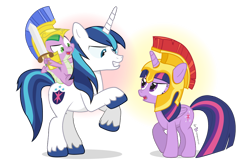 Size: 1040x700 | Tagged: safe, artist:dm29, character:shining armor, character:spike, character:twilight sparkle, character:twilight sparkle (alicorn), species:alicorn, species:dragon, species:pony, species:unicorn, dragons riding ponies, female, helmet, mare, rearing, riding, simple background, sparkle siblings, sword, transparent background, trio, weapon