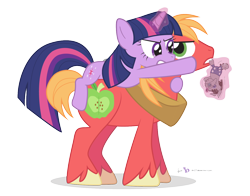 Size: 1400x1100 | Tagged: safe, artist:dm29, character:big mcintosh, character:smarty pants, character:twilight sparkle, character:twilight sparkle (unicorn), species:earth pony, species:pony, species:unicorn, episode:lesson zero, g4, my little pony: friendship is magic, duo, female, magic, male, mare, simple background, stallion, transparent background