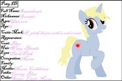 Size: 652x432 | Tagged: safe, artist:beret-rock, artist:selenaede, oc, oc only, oc:sweetheart, species:pony, species:unicorn, female, mare, offspring, parent:nurse coldheart, smiling, solo